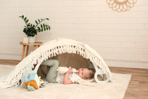 MDF montessori hojdačka 85cm + šmykľavka + vankúš