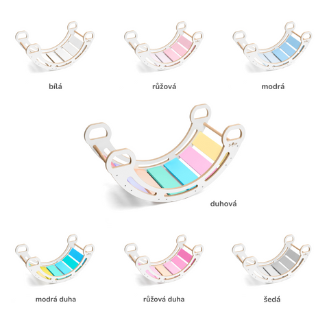 MDF montessori hojdačka 85cm + šmykľavka + vankúš