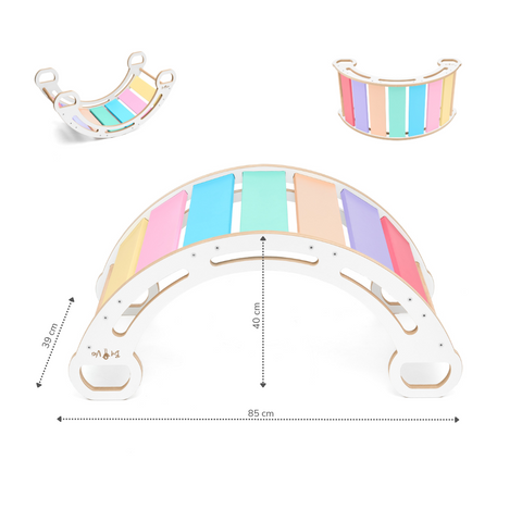 MDF montessori hojdačka 85cm + šmykľavka + vankúš
