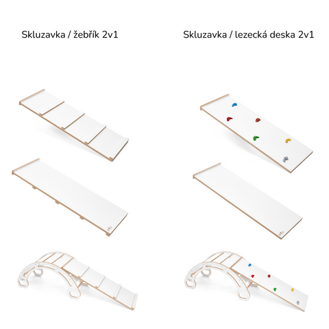 MDF montessori hojdačka 85cm + šmykľavka + vankúš