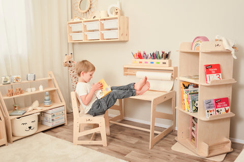 Montessori otočná knižnica 100cm MDF