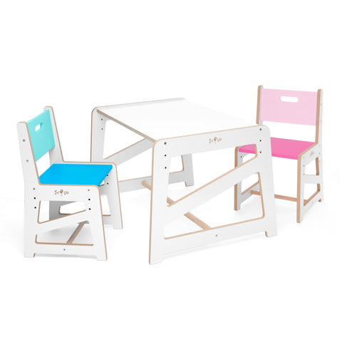Detský rastúci stôl a stoličky MDF