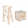 Skládací učící věž + montessori kostka 10v1 - bílá